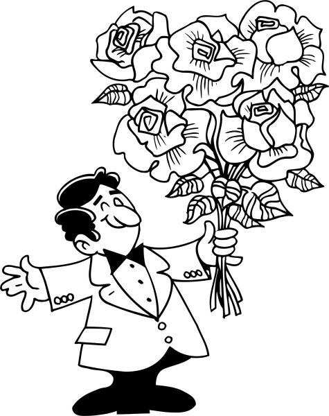 Раскраска с днем рождения с цветами