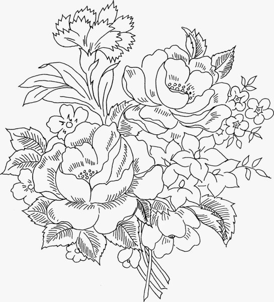 Эскизы цветов для вышивки