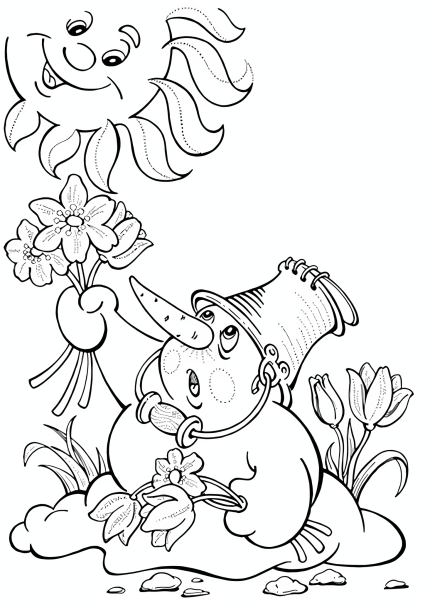 Катаев дудочка и кувшинчик раскраска