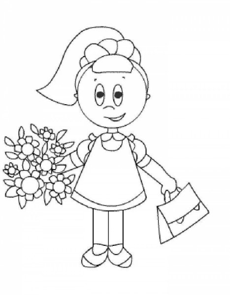 Первоклассница раскраска