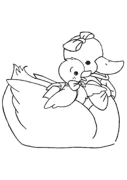 Раскраски утята новогодние