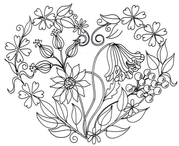 Цветочные узоры для вышивки гладью