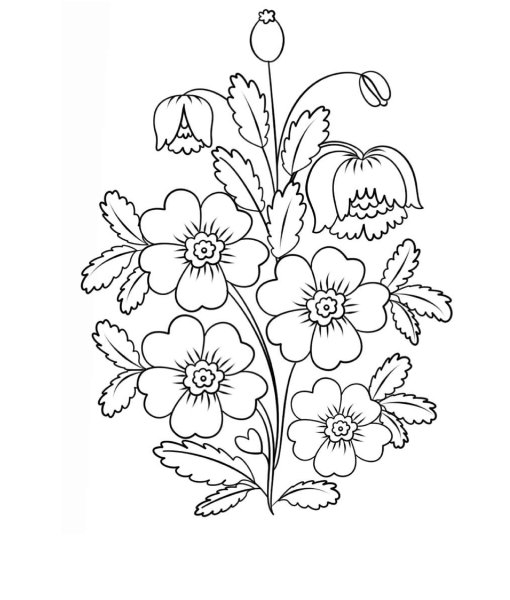 Цветочный орнамент для росписи по дереву