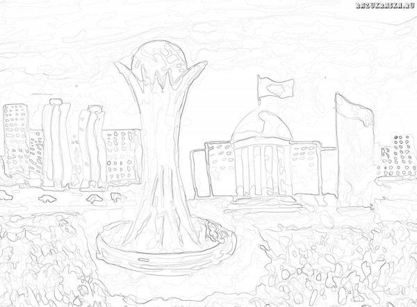 Байтерек раскраска