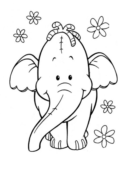 Раскраска Слоник