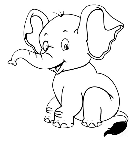 Раскраска Слоник