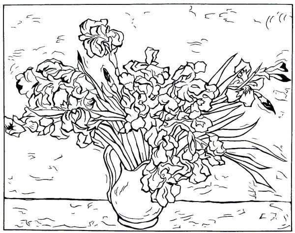 Ирисы Ван Гог рисунок