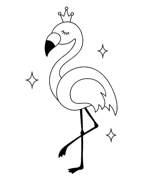 Раскраска Фламинго милые
