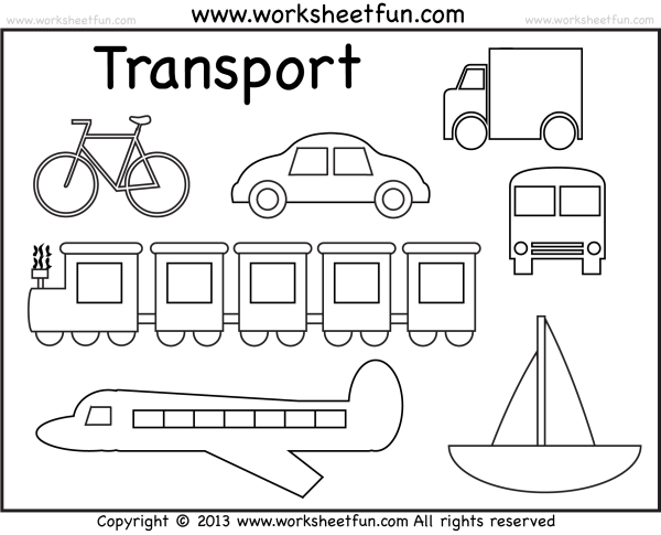 Раскраски транспорт для дошкольников