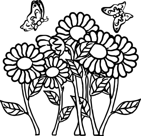 Раскраска с цветами для детей