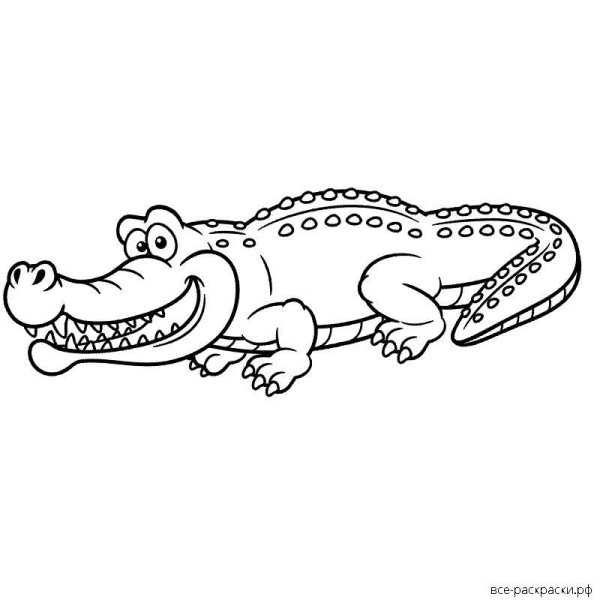 Крокодил для раскрашивания детям
