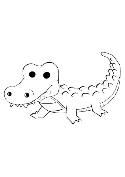 Раскраска крокодил милый