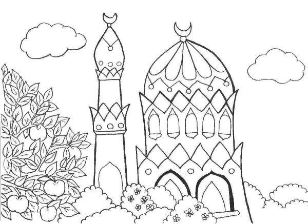 Мечеть раскраска