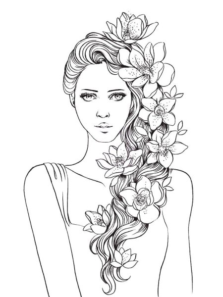 Раскраски антистресс девушки