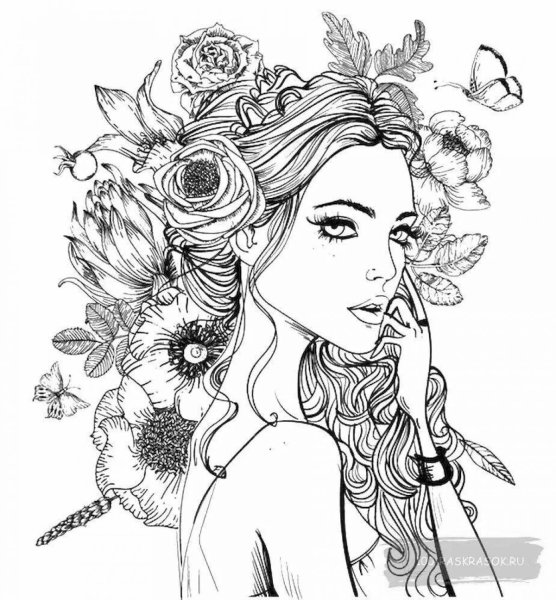 Раскраски антистресс девушки