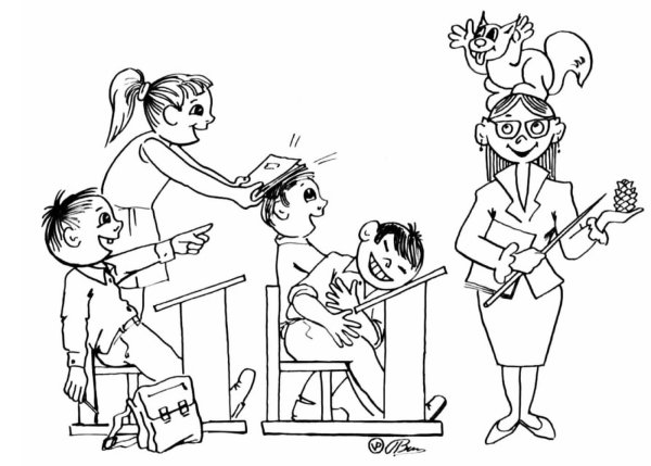 Раскраска урок в школе