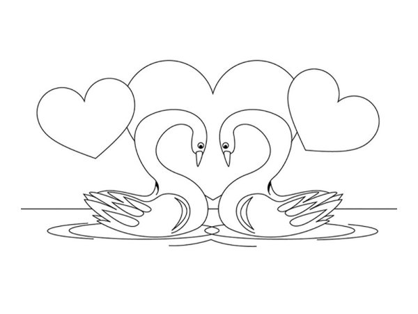 Лебедь раскраска