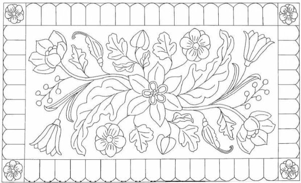 Цветочный орнамент в полосе