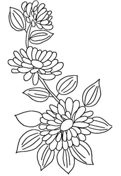 Трафарет цветка для вышивания