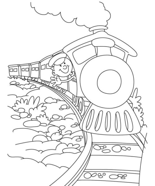 Раскраска поезд