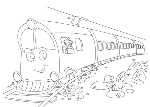 Поезд раскраска для детей