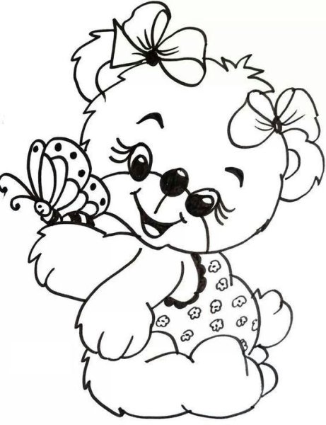 Раскраски для девочек медвежата