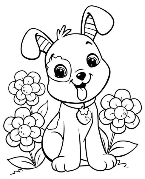 Раскраска собачка