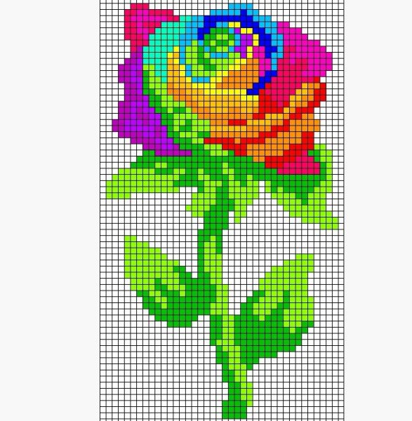 Рисование по клеткам цветок