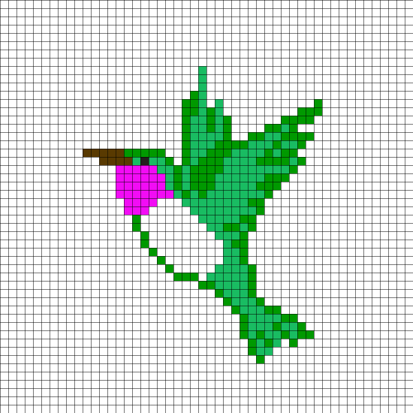 Птичка рисование по клеткам