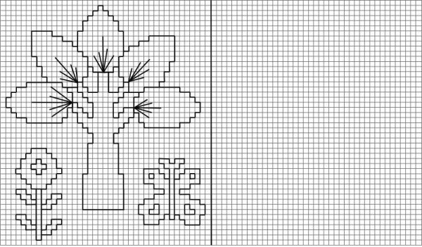 Рисование по клеточкам цветок для детей