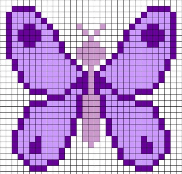 Рисование по клеточкам бабочка