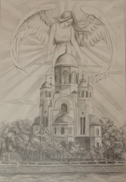 Красота Божьего мира карандашом ангелы