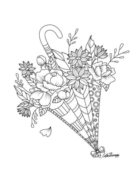 Раскраска антистресс осенний букет