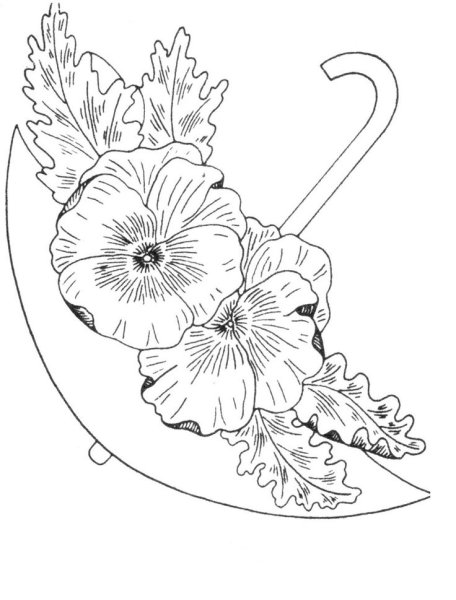 Трафарет цветок зонтик