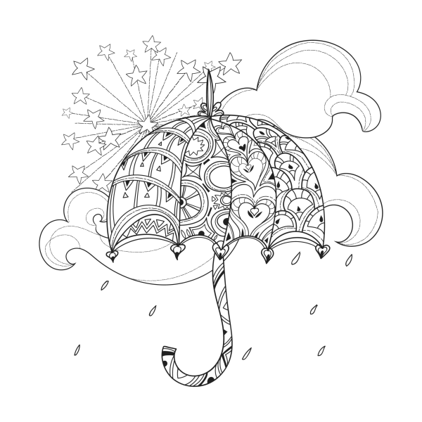 Раскраска зонт антистресс