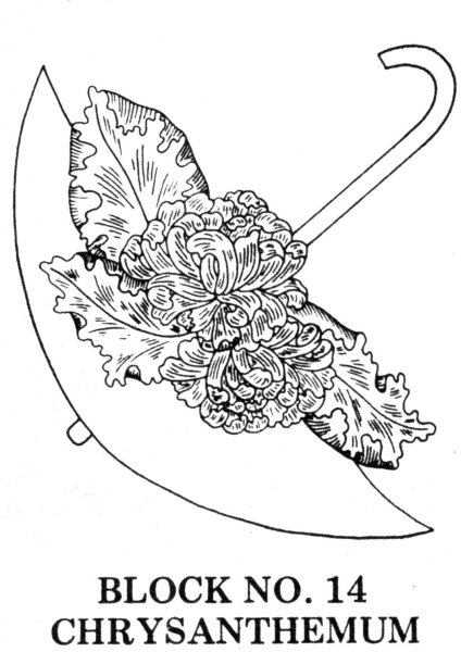 Трафарет зонтик с цветами