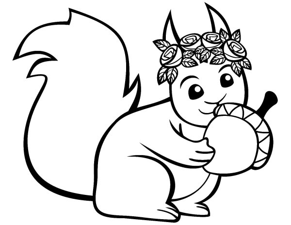 Белка раскраска для детей