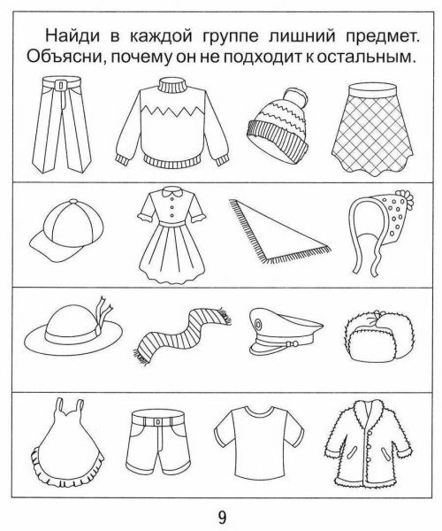 Одежда задания для детей