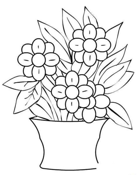 Букет цветов раскраска для детей