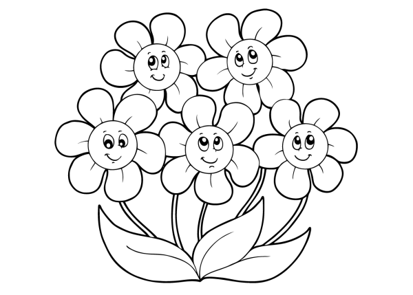 Цветы раскраска для детей
