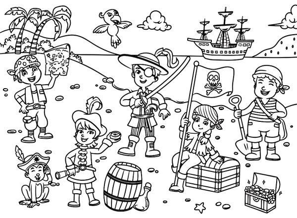 Пират команда раскраска
