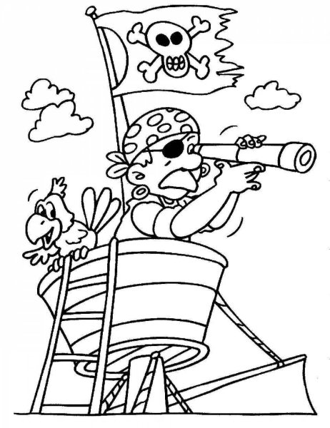 Пиратские раскраски для детей