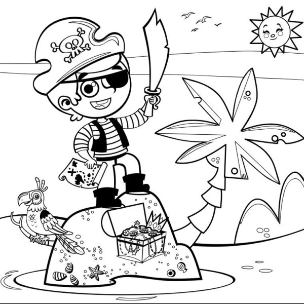 Раскраска пираты для детей