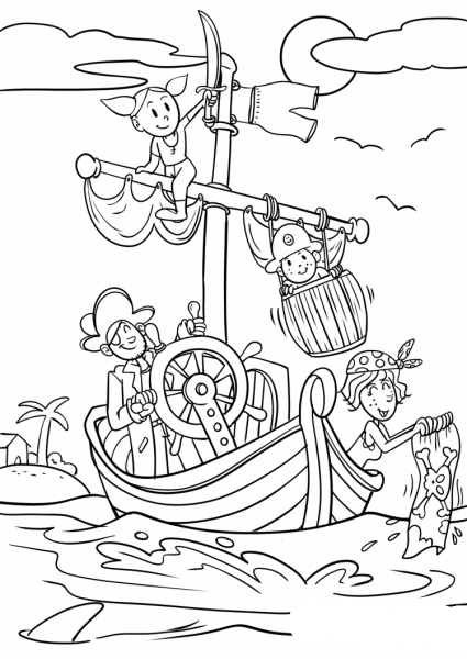 Раскраска пираты для детей