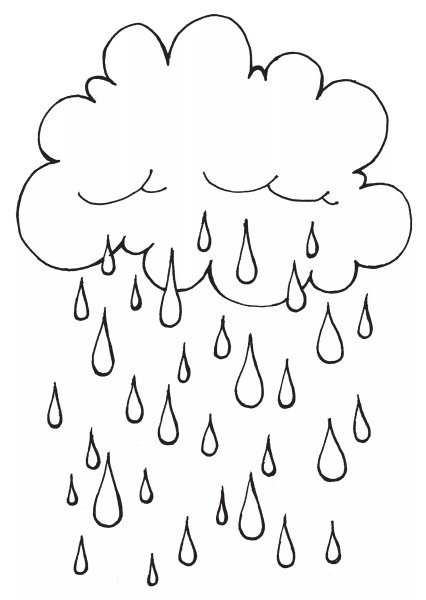Дождик раскраска для детей