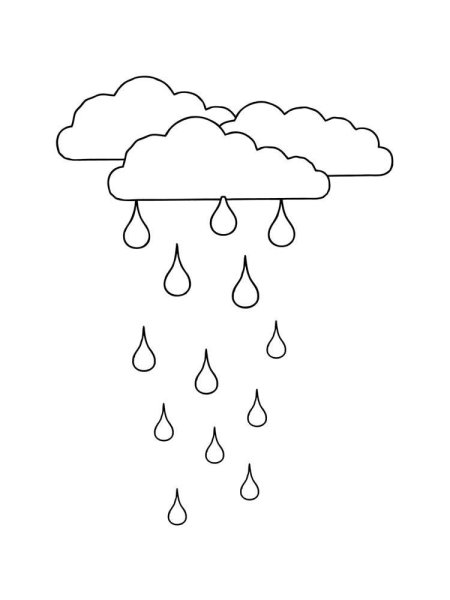 Раскраски для малышей дождик