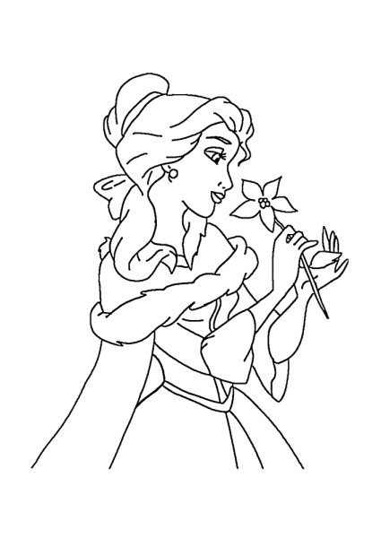 Распечатка принцесса держит попугая на плече