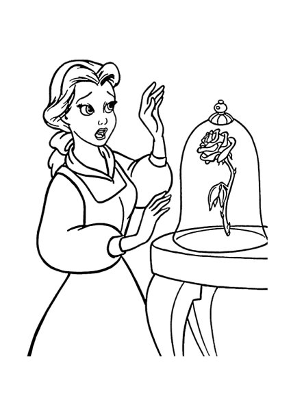 Для раскраски Белль читает