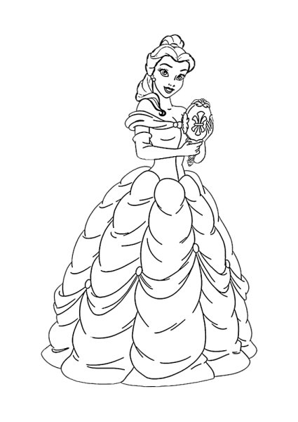 Раскрасить платье принцессы Бель