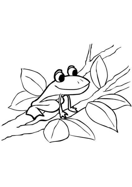 Раскраска Лягушонок с букетом